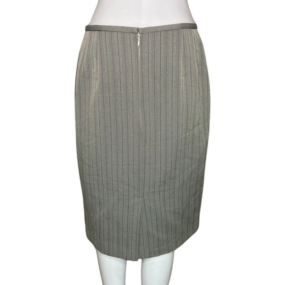 Blacker by Stanley Blacker Skirt Women 8 Gray Herringbone Pencil Straight Preppy - Picture 4 of 6